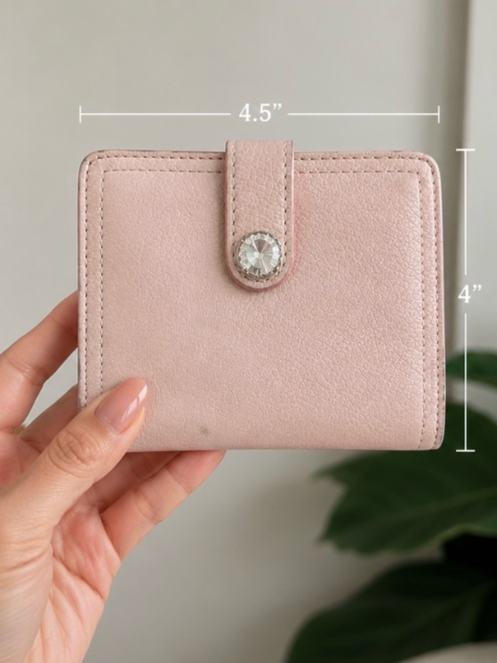 Miu Miu Compact Wallet with Crystal Button with silver hardware - Picture 2 of 8
